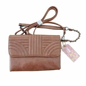 Sam & Hadley Brown Faux Leather Crossbody Bag